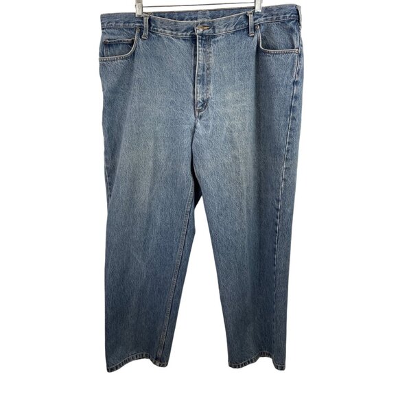 Lands End Jeans Square Rigger Mens 42 X 30 Traditional Fit Medium Wash Denim - Picture 1 of 8